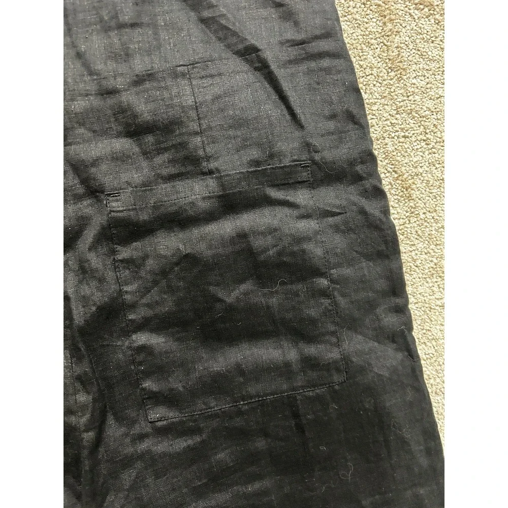 NEW Quince M 100% European Linen Square Neck Jumpsuit Black - Missing Belt